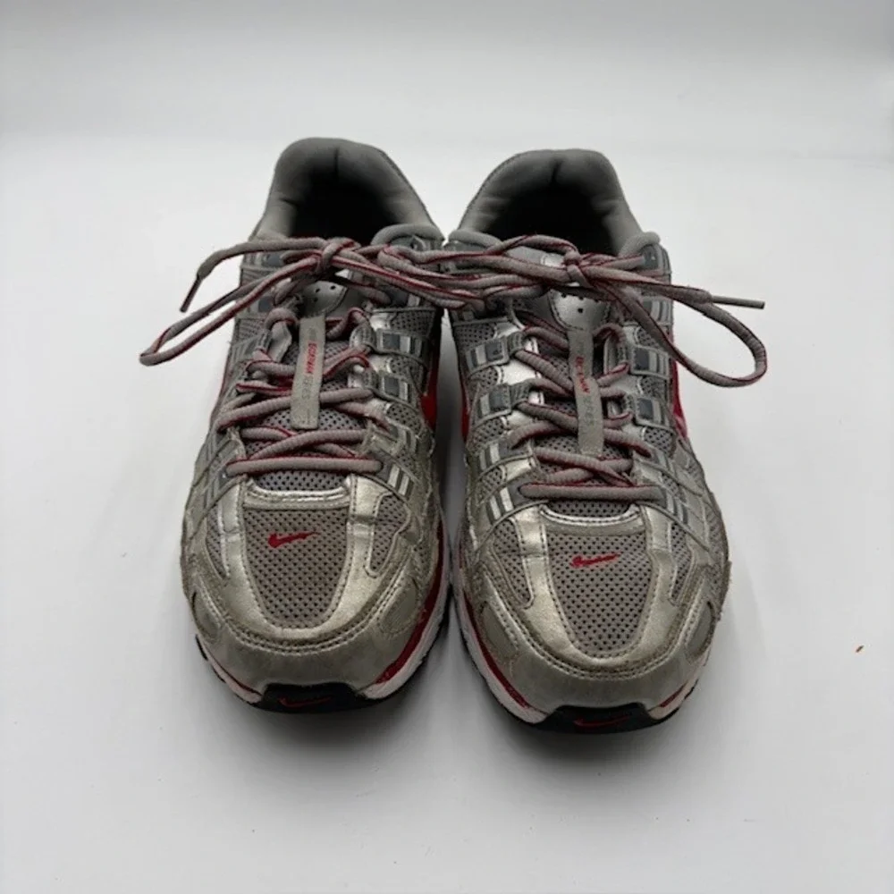 Nike P-6000 Bowerman Series Running Shoes Mens 9.5 Silver Red CD6404-024 Y2K